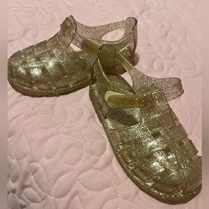 GAP Toddler Size 9 Jelly Sandal Gold Sparkle